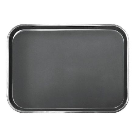 Поднос прорезиненный полностью 45*35*2 см прямоуг. черный пластик P.L. - BarWare