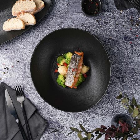 Салатник 1500 мл 27*25 см h7,5 см Wave Up Smooth Black Raw Stellar P.L. Proff Cuisine [1]