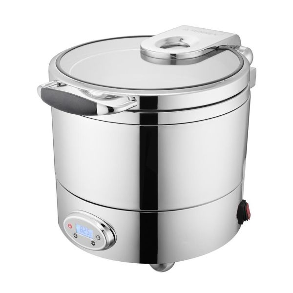 Мармит суповой 10 л электрический 220V 900W с откидной крышкой и окном и дисплеем "Burano" SUNNEX