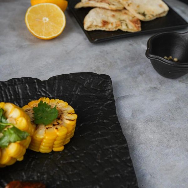 Блюдо прямоугольное 30*21 см h2,5 см с бортом Side Up1 Black Raw Wood P.L. Proff Cuisine [3]