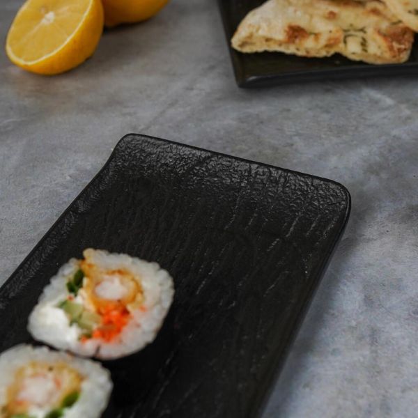 Блюдо прямоугольное 47*10 см с бортами Side Up2 Black Raw Wood P.L. Proff Cuisine [3]