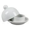 Масленка икорница 30 мл d5,5 см с крышкой белая фарфор P.L. Proff Cuisine