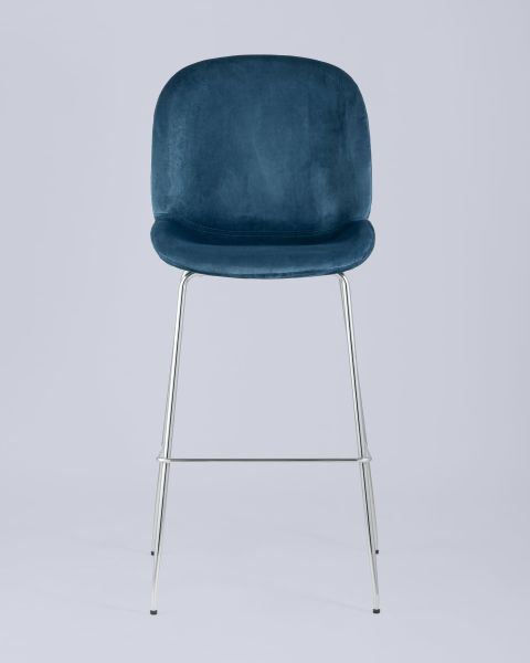 Стул барный Beetle со спинкой маренго хромированные ножки