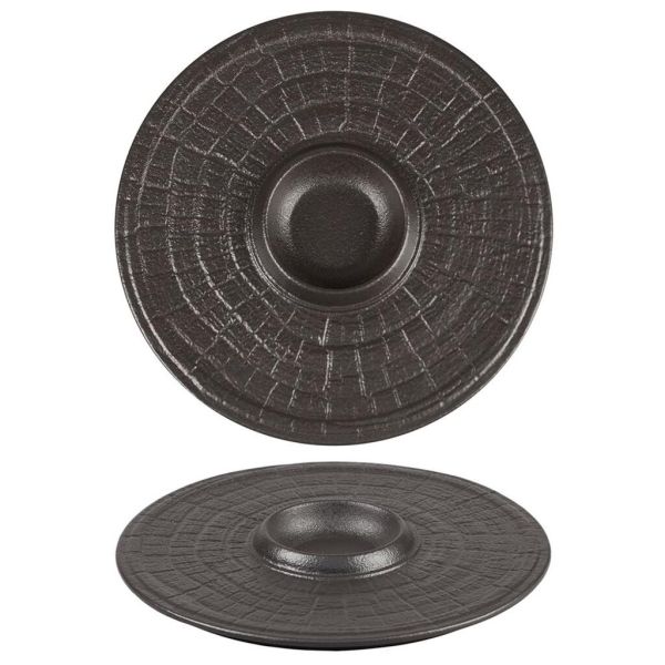 Блюдо круглое d 25 см c емкостью для соуса Black Raw Stellar P.L. Proff Cuisine [1]
