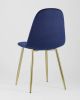 Стул Валенсия велюр синий золотые ножки