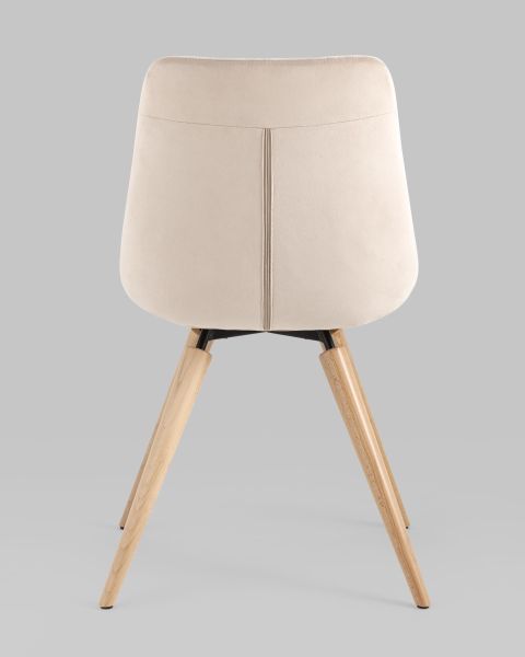 Стул Флекс на деревянных ножках велюр бежевый