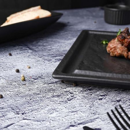 Блюдо прямоугольное 33*24 см h1,7 см для стейка Black Raw Stellar P.L. Proff Cuisine [1]