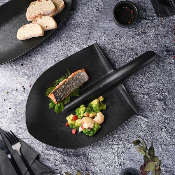 Блюдо "Лопата" 40*23 см h3,5 см для подачи черное Black Raw Stellar P.L. Proff Cuisine [1]