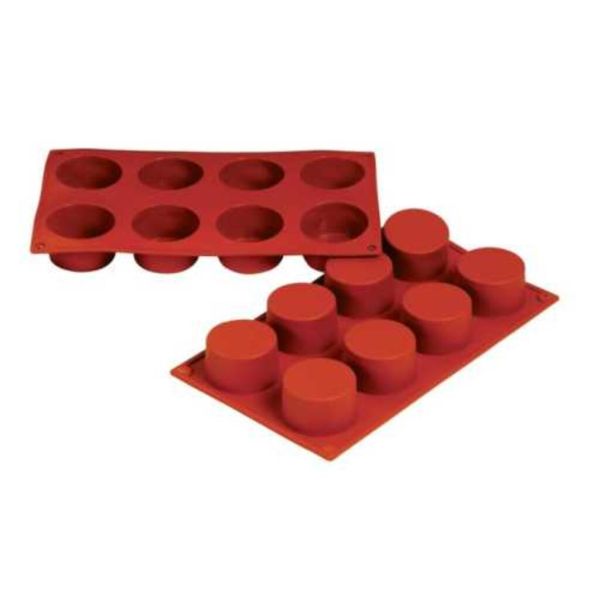 Форма кондитерская "Цилиндр" 8 ячеек d 60 мм, h 35 мм силикон (30*17,5 см) P.L.