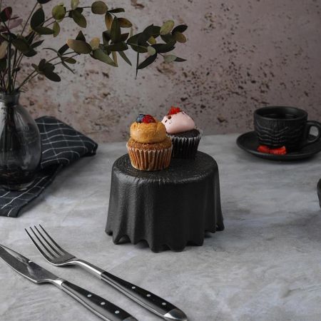 Блюдо круглое для подачи d 12 см h7 см Black Raw Wood P.L. Proff Cuisine [6]