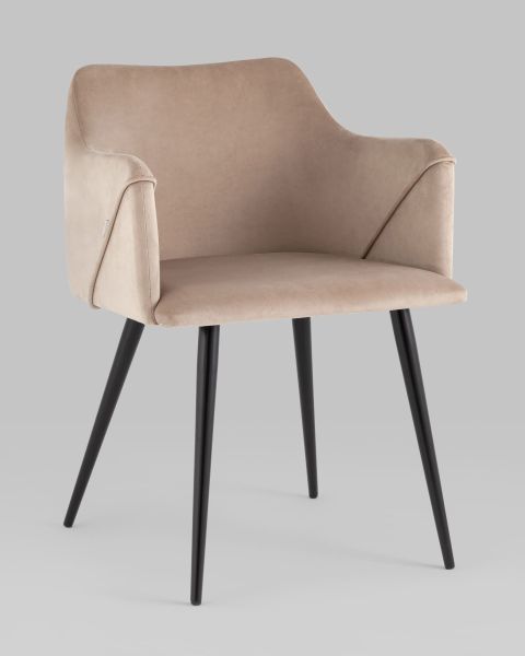 Стул с подлокотниками Джоэл велюр бежевый