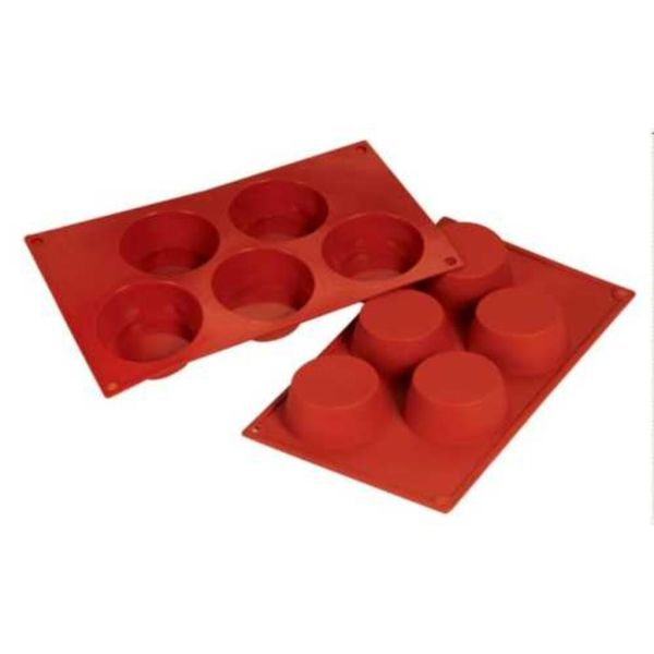 Форма кондитерская "Маффин" 5 ячеек d 80 мм, h 30 мм силикон (30*17,5 см) P.L.