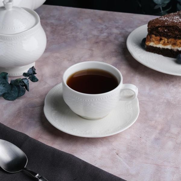 Кофейная пара 100 мл белая d 7,2 см h5,5 см Aristocrat Stackable Noble [6]