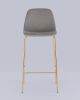 Стул барный Валенсия SN велюр серый золотые ножки