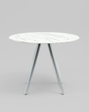 Стол обеденный Хьюстон D100 белый стеклянный