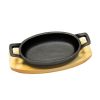 Сковорода для подачи на дерев. подст. 17*12 см овальная чугун 2 ручки P.L. Proff Cuisine