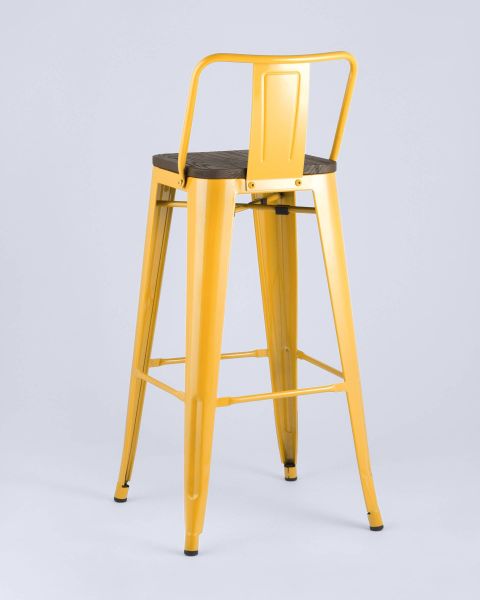 Стул барный TOLIX WOOD со спинкой желтый