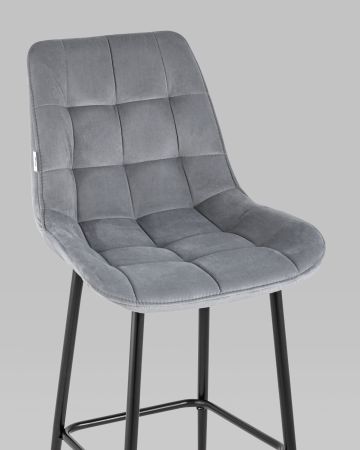 Стул барный Флекс велюр серый