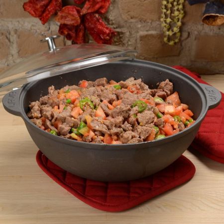 Казан  6 л d 30 см чугун со стекл. крышкой черный LAVA