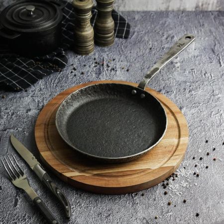 Сковорода для подачи 20 см h2,6 см круглая "Vintage Blued" углерод. сталь ИНДУКЦИЯ P.L.