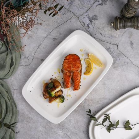 Блюдо прямоугольное 29,5*18,5 см h3,8 см белое фарфор P.L. Proff Cuisine [6]