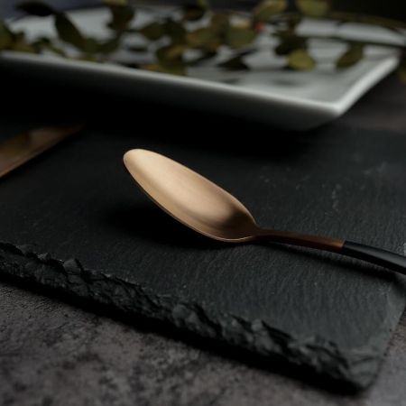 Ложка чайная 16,1 см ручка матовый черный, медь PVD Provence P.L. [12]