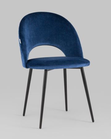 Стул Меган NEW велюр с ромбами синий