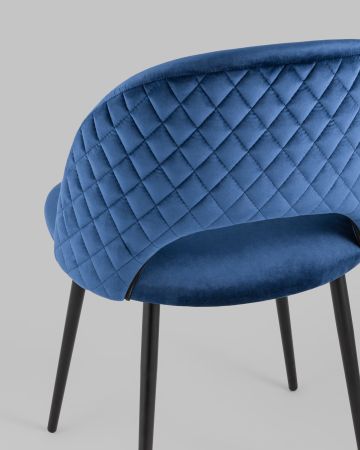 Стул Меган NEW велюр с ромбами синий