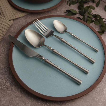 Ложка чайная 15 см матовое серебро PVD 1920-Silvery P.L. [12]