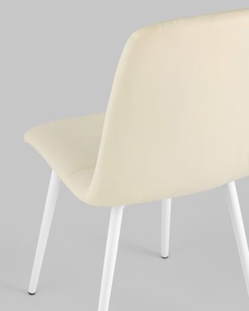 Стул Oliver экокожа белый белые ножки