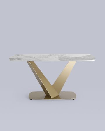 Стол обеденный Аврора 160*90 керамика светлая