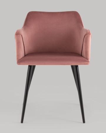 Стул с подлокотниками Джоэл велюр пыльно-розовый