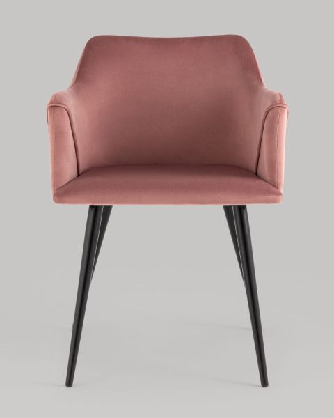 Стул с подлокотниками Джоэл велюр пыльно-розовый