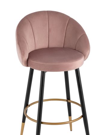 Стул барный Наоми велюр розовый