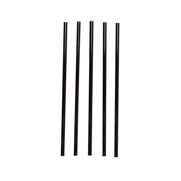 Трубочки 0,8*24 см прямые 250 шт черные пластик P.L.