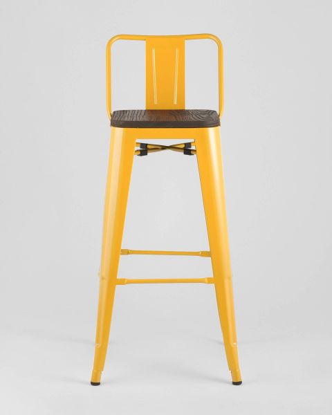 Стул барный TOLIX WOOD со спинкой желтый