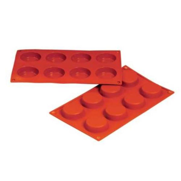 Форма кондитерская "Флан" 8 ячеек d 60 мм, h 17 мм силикон (30*17,5 см) P.L.