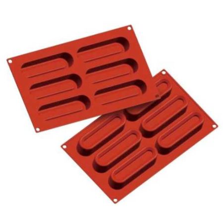 Форма кондитерская "Савоярди" 6 ячеек 120*30 мм, h 30 мм силикон (30*17,5 см) P.L.