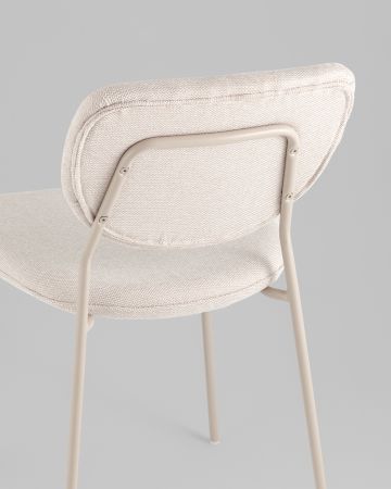 Стул обеденный Gigi шенилл бежевый кремовые ножки