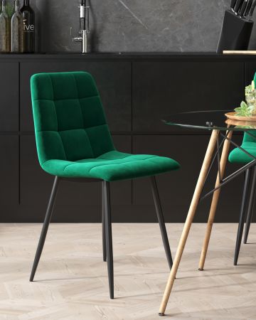 Стул Oliver велюр тёмно-зелёный
