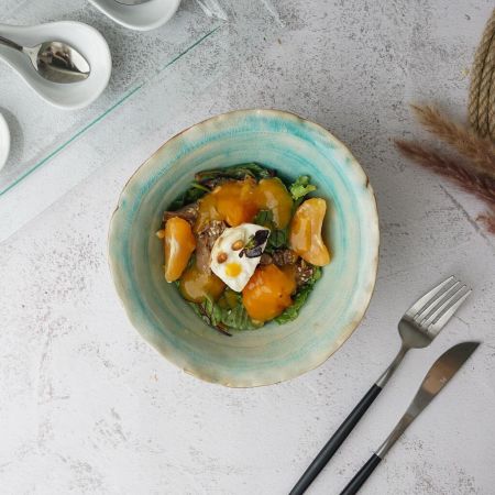 Салатник 450 мл 17*16,5 см h7,5 см Sea Blue Flower Frutti di Mare P.L. [1]