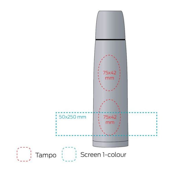 Термос 1 л черный, нержавеющая сталь