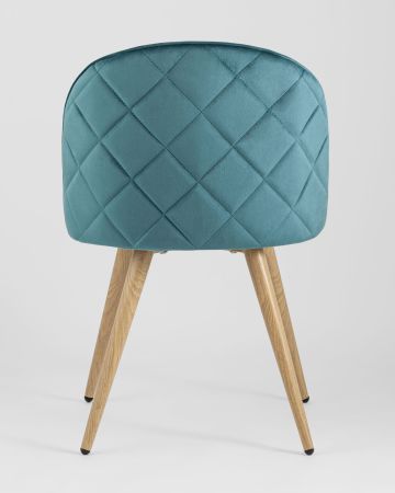 Стул Лион велюр с ромбами аквамарин