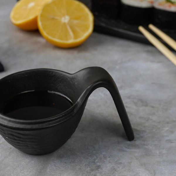 Соусник 50 мл d 10 см h4 см с ручкой Black Raw Wood P.L. Proff Cuisine [12]