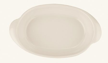 Блюдо для запекания и подачи 310*185 мм. 1200 мл. овальное с ушками Белый, форма Оптива Bonna /1/24/111/