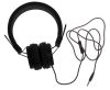 Наушники с микрофоном черные, пластик и паралон