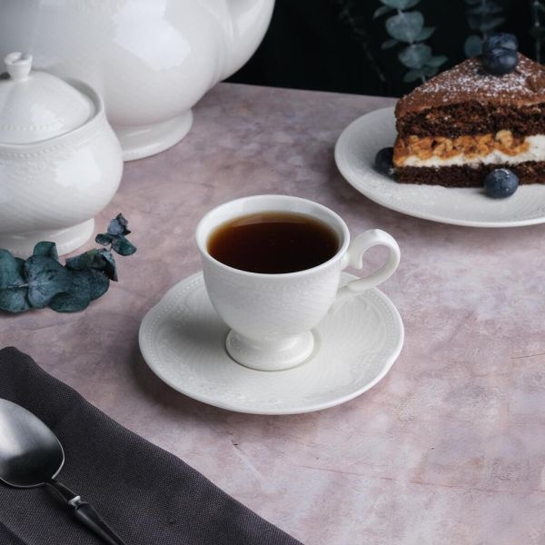 Кофейная пара 100 мл белая d 6,8 см h6 см Aristocrat Noble [6]