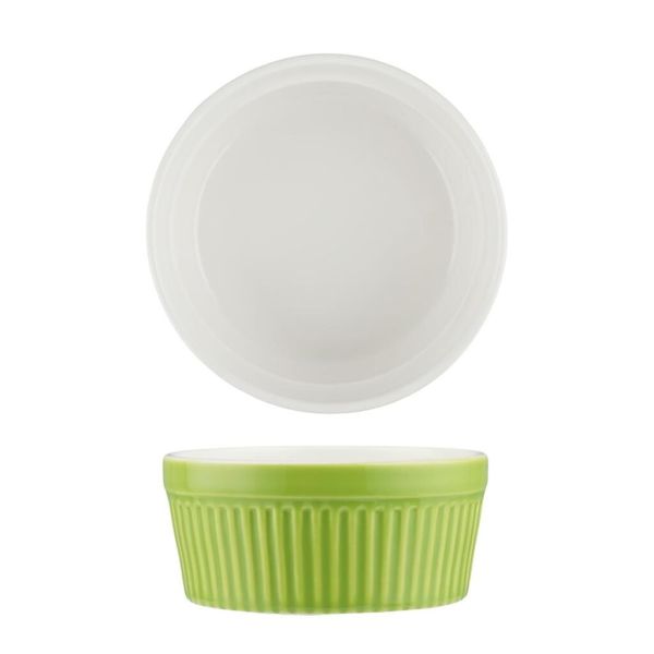 Салатник соусник для подачи 400 мл d 12 см h5,5 см круглый зеленый Рамекин фарфор P.L. [6]