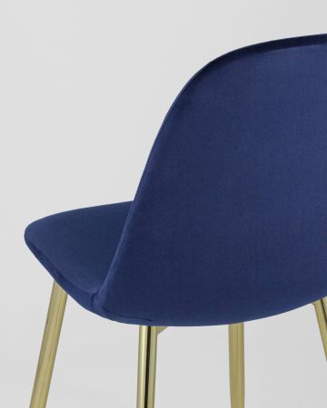Стул Валенсия велюр синий золотые ножки