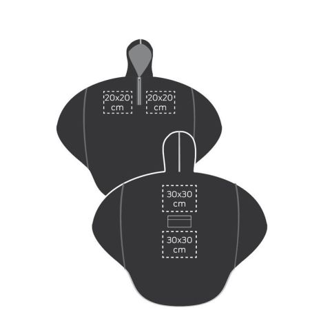 Дождевик-пончо черный, полиэстер 190T 0.14 мм